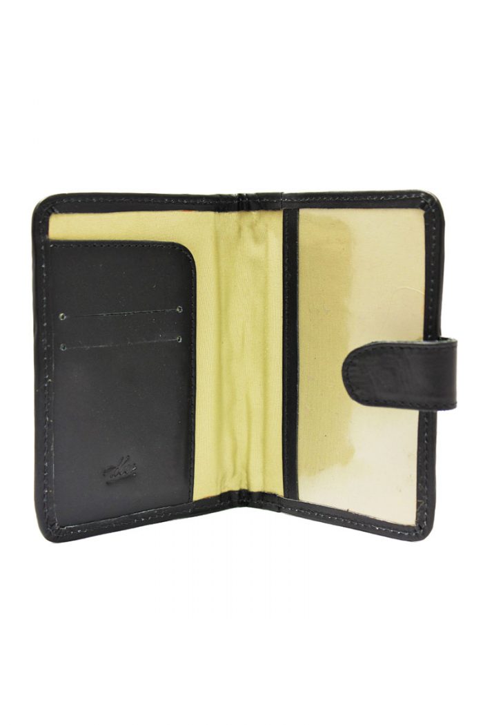 Vibrant Textile Pattern & Leather "Passport Holder With Clasp"