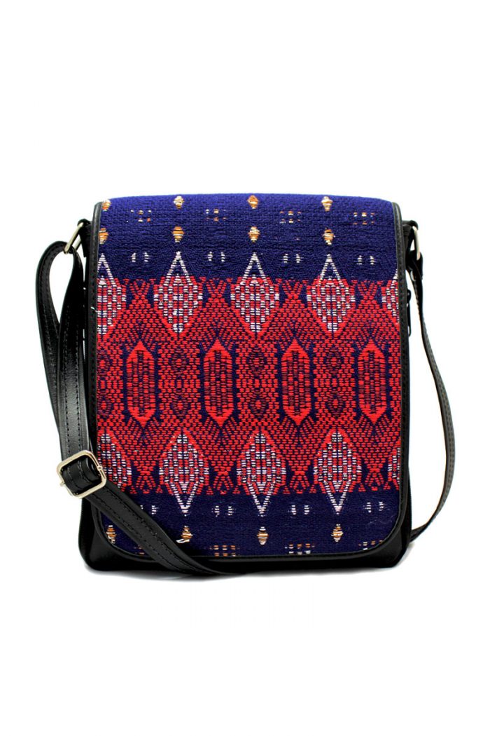 Leather Shoulder Bag Textile Maya "Yakarta"