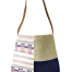 Velvet, Denim & Lila Textile Shoulder Bag "Berna"