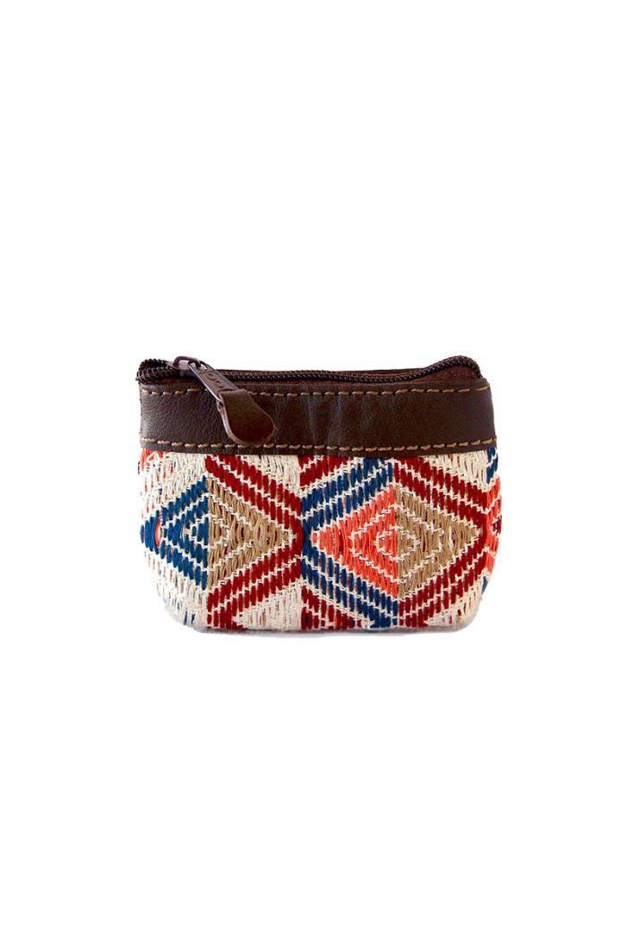 Leather & Handwoven Guatemalan Textiles "Coin Pouches"