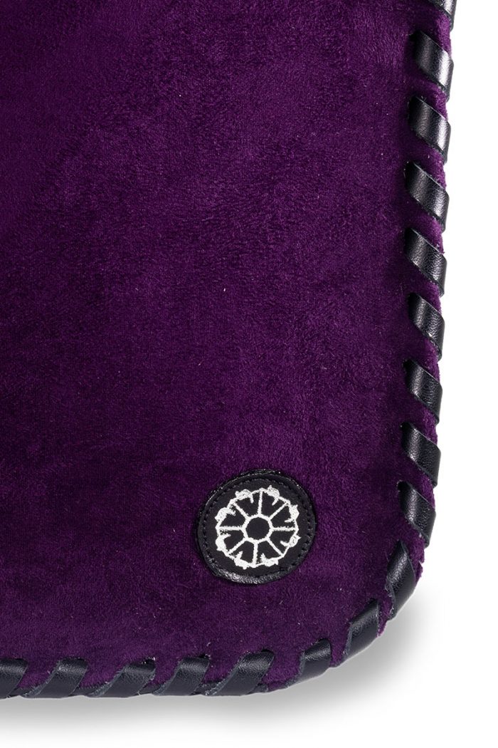 Mauve Velvet & Leather Shoulder Bag "Évora"