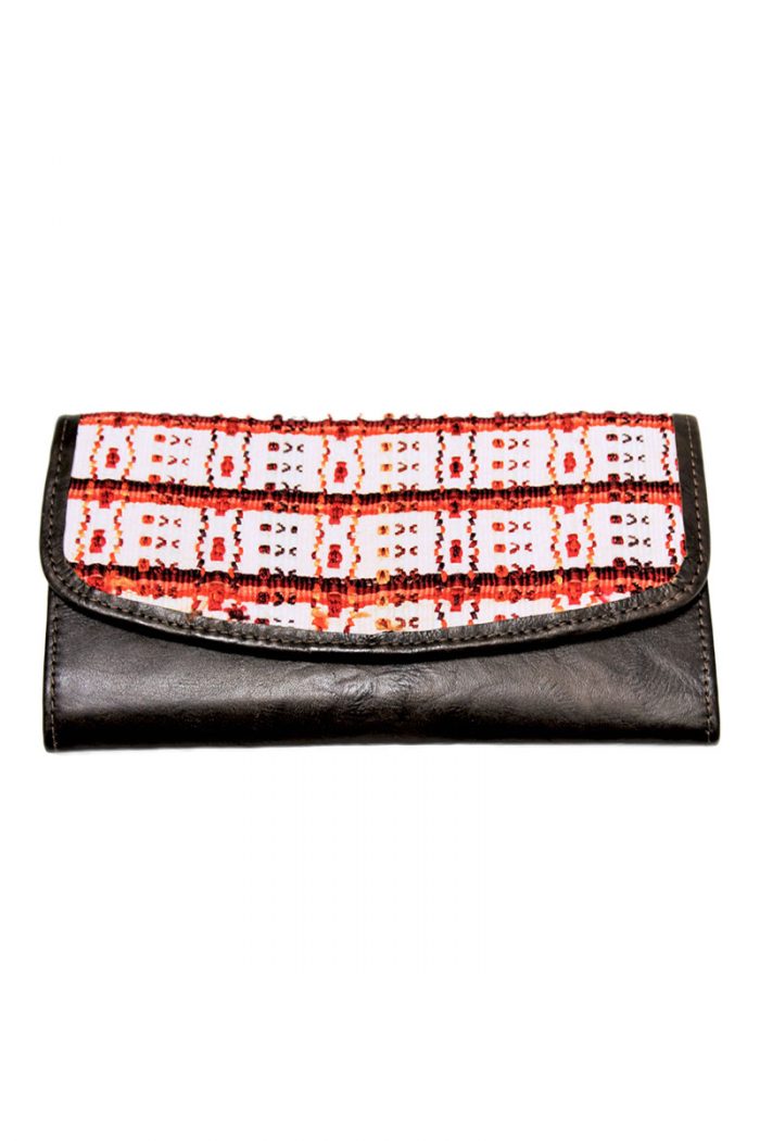 Handwoven Colorful Textiles & Leather "Magnetic Wallet"