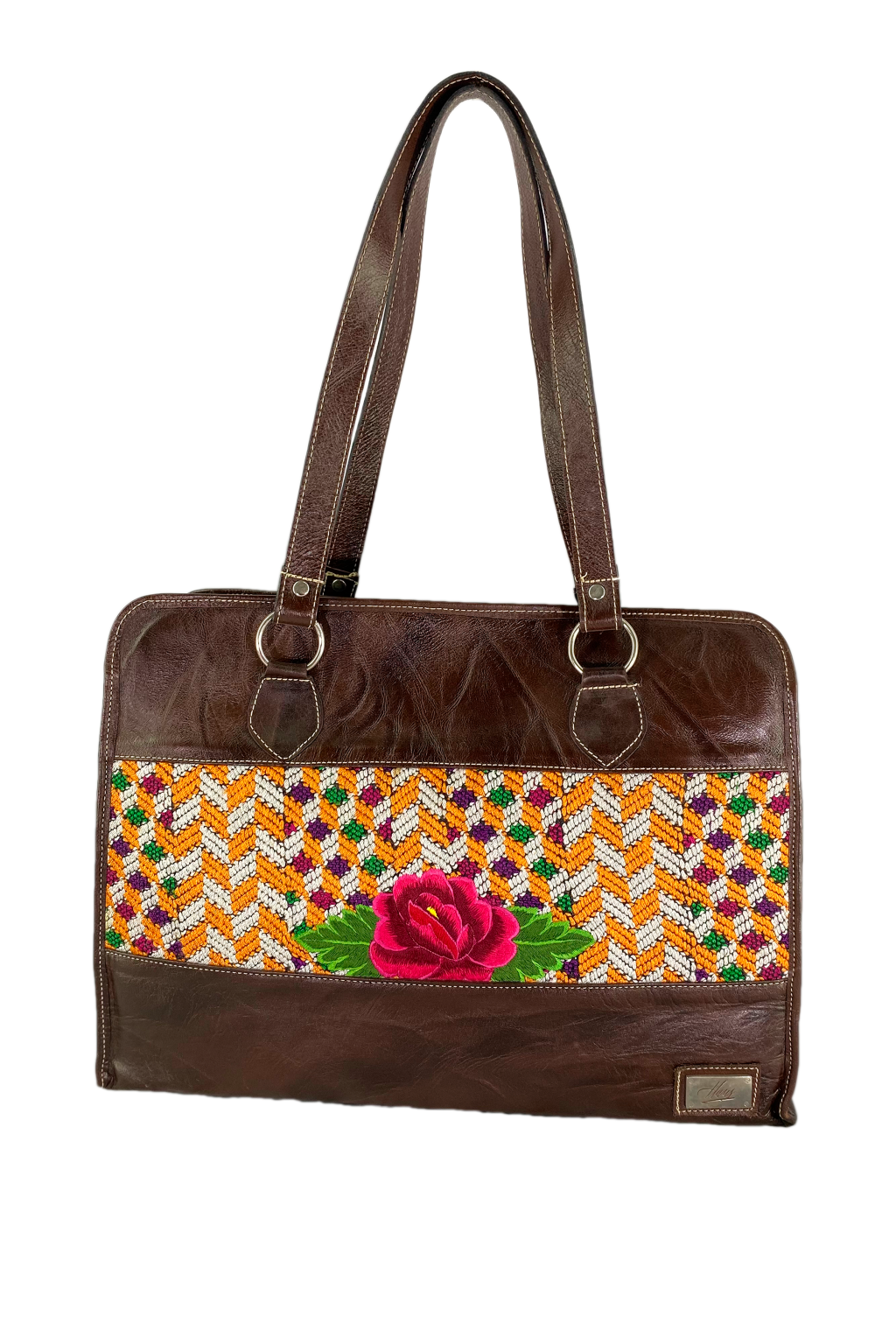 Laptop Bag In Textile And Leather – “LAGOS” - Etzbal | Handmade In ...